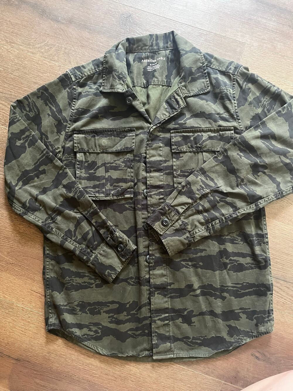 American Eagle Camo Utility Women’s Small Tiger Stripe Military Shacket